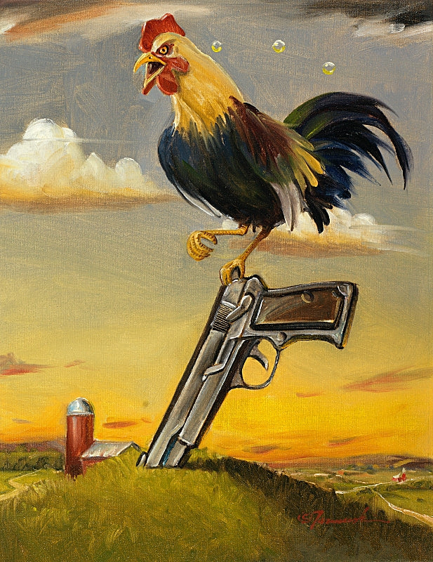 MAO-Sopranos-Half Cocked or Fully Loaded 18x14 Oil on Canvas - SOLD