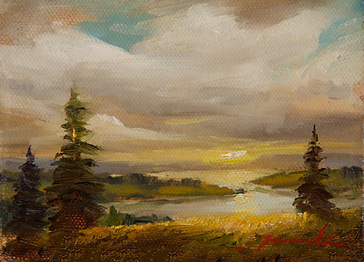 MIni-Along The Ridge 4"x6" oil on Canvas (Unframed)