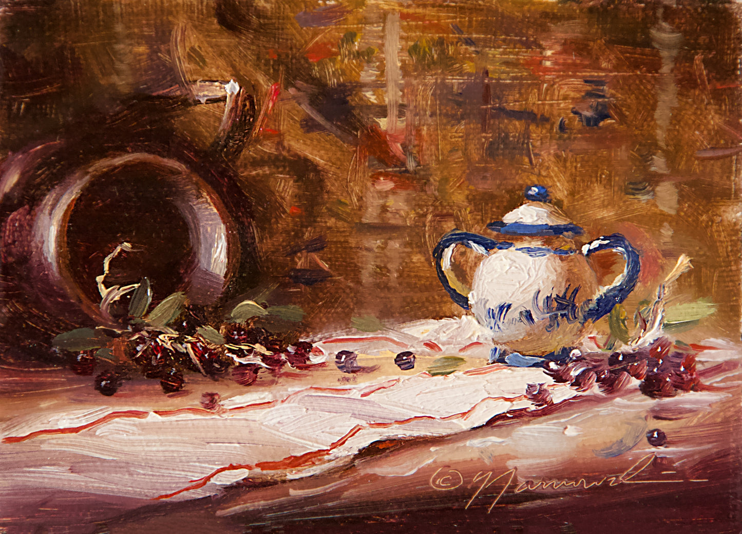 Mini-Asian Elegance 4"x5" Oil on Canvas (Unframed)