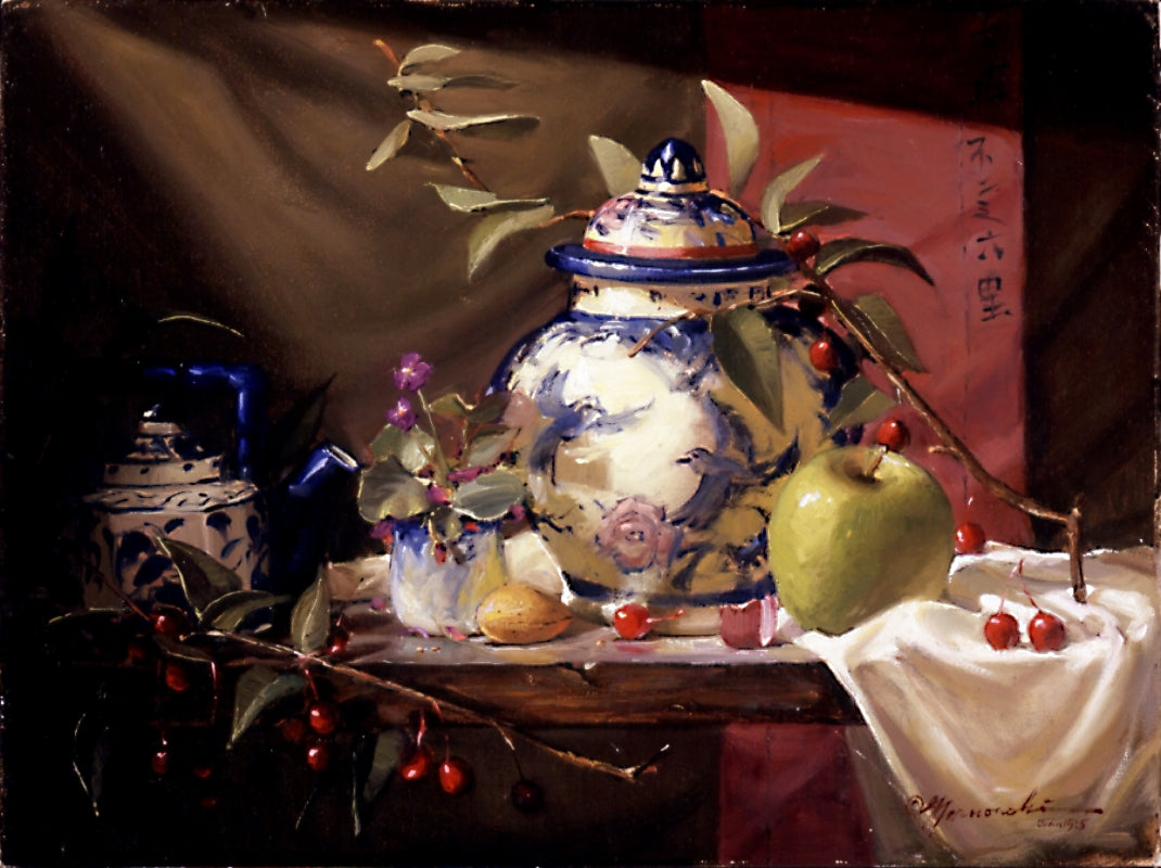 SL-Asian Vase 11"x14" Oil Original SOLD