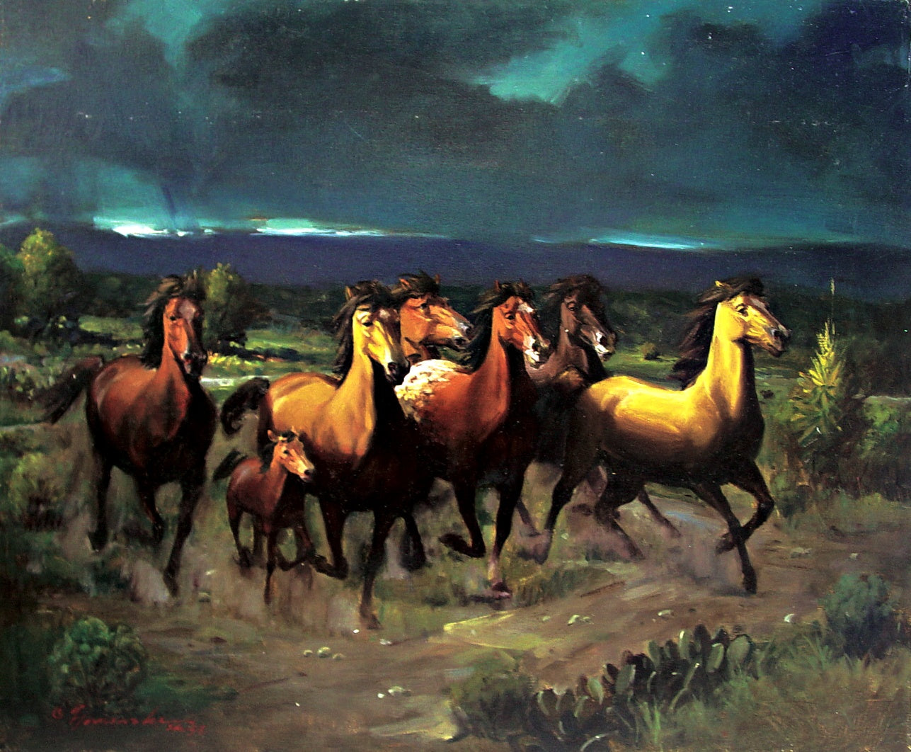 RL-Midnight Run 20"x24" Oil on Canvas (Unframed)-SOLD