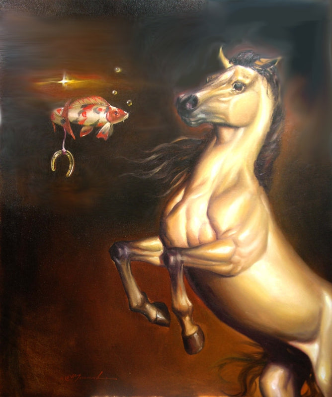 MAO-Team Work: 47x37 Oil on Canvas