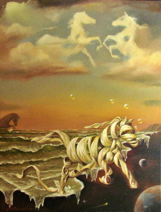 MAO-"On the Creative Edge" 33x25 Oil on Canvas