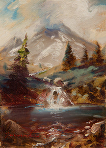 Mini-Above The Timberline "4x6" Oil on Canvas (Unframed)
