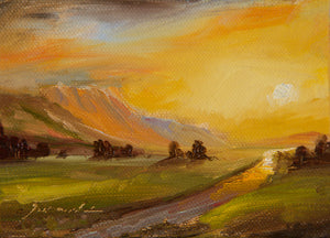 Mini-Bright Horizon 4"x6" Oil on Canvas (Unframed)