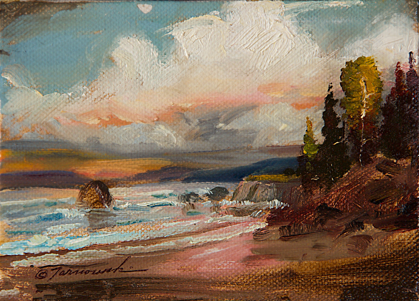 Mini-Coastal Castles 4"x6" Oil on Canvas (Unframed)