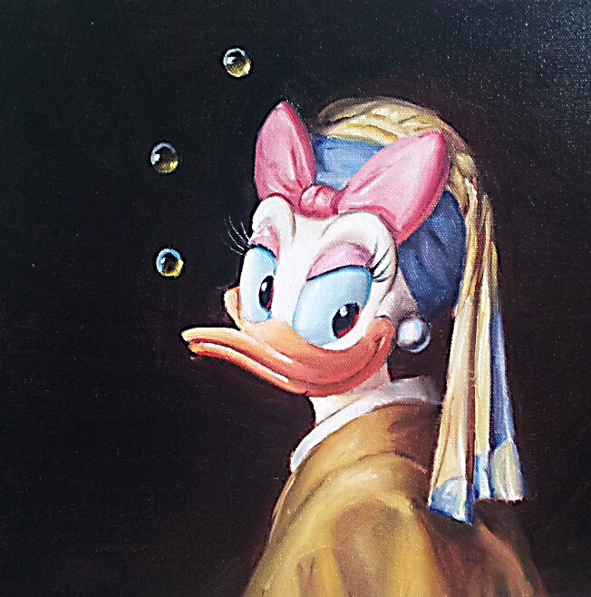 LT-Daisy with Pearl Earrings 12x16 Oil on Canvas-SOLD