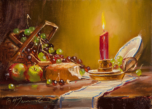 Mini-Evening Bounty 4"x5" Oil on Canvas (Unframed)