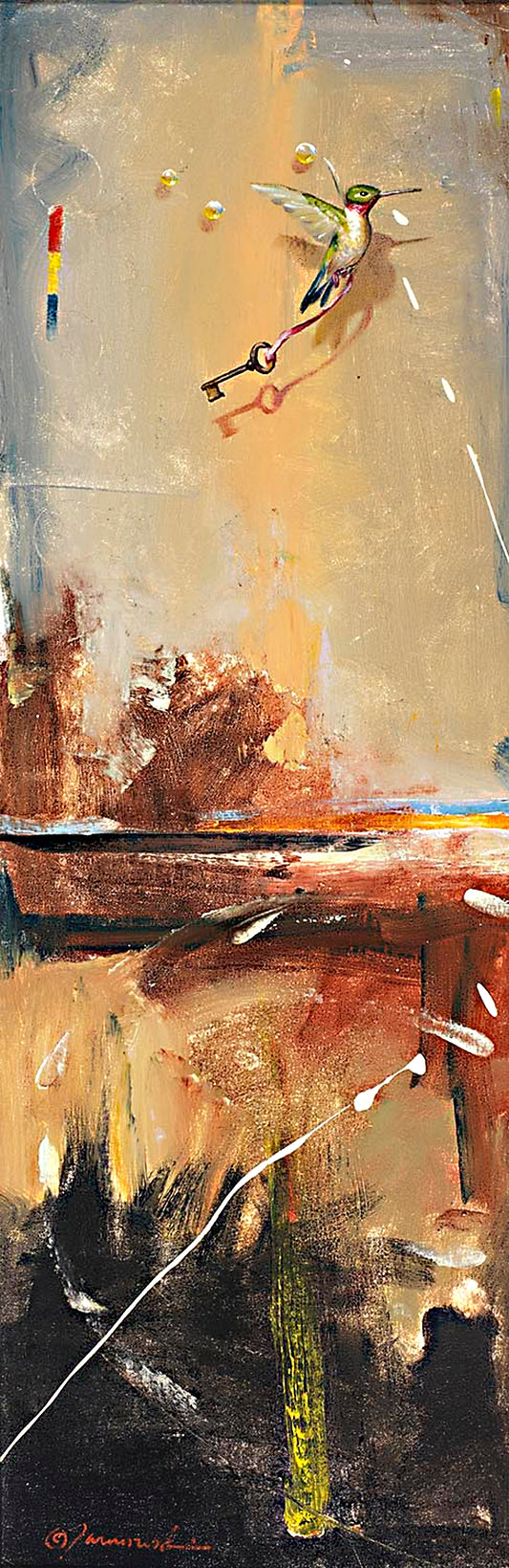 EAO-Hearing the Silence "13X40" Mixed Media on Canvas