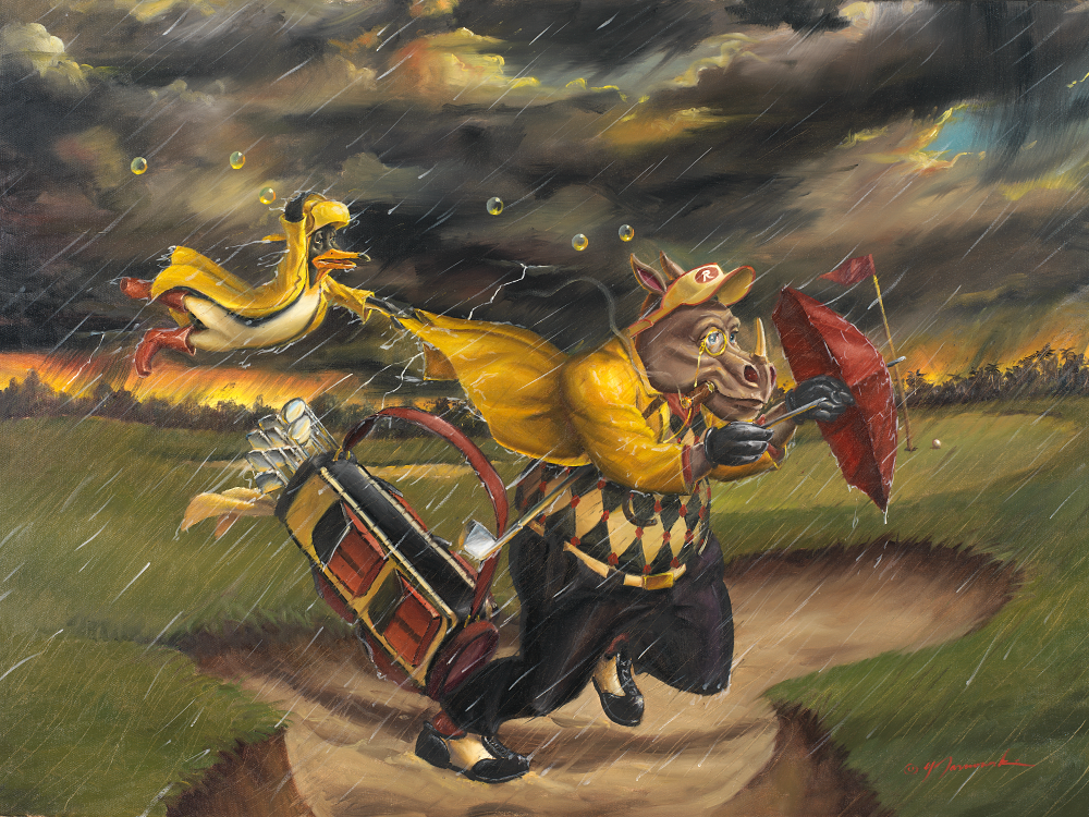 MA-LE-Life of Riley, Determination: 32"x24" Limited Edition Canvas Art Print