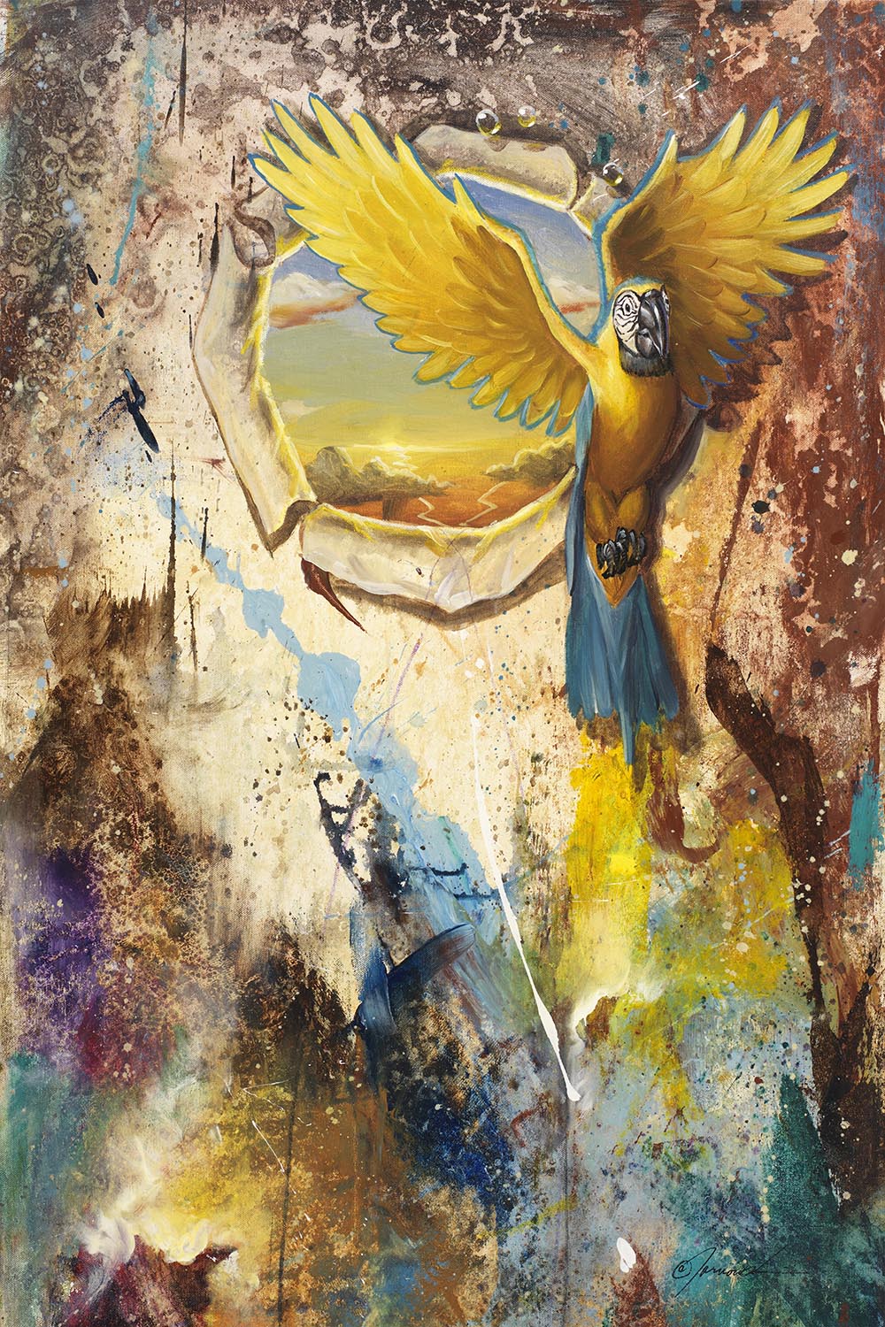 EAO-Spur of the Moment 36"x24" Mixed Media on Canvas