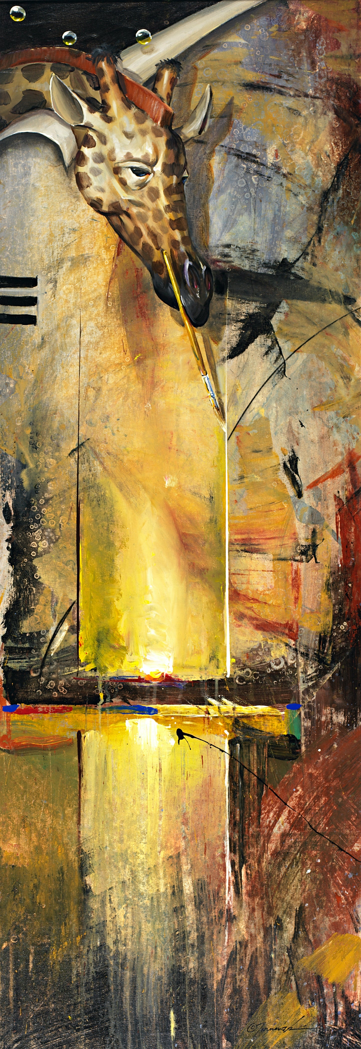 EAO-Where to Draw the Line 58'x20" Mixed Media on Canvas-SOLD